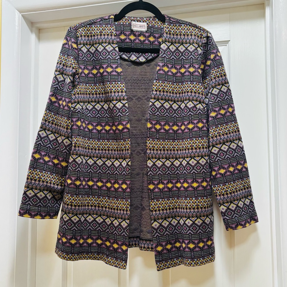 Vintage Multicolor Patterned Cardigan - Picture 2 of 9